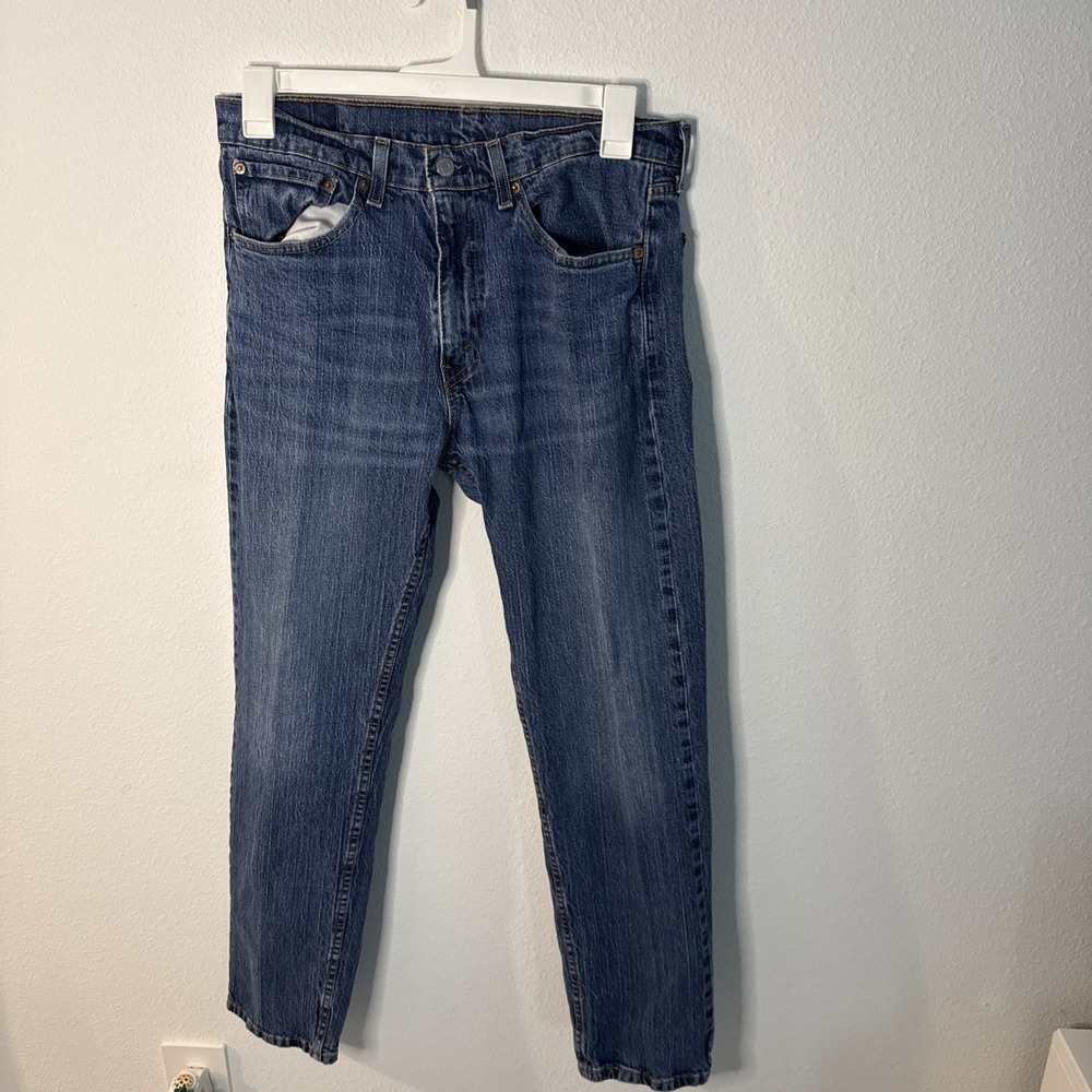 Levis 505 Jeans Mens 34x32 Blue Denim Regular Fit Straight Leg Medium Wash Pants